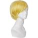 MapofBeauty Cosplay Men's Short Straight Wig - Blonde Flax Yellow - Buy Online on GoSupps.com