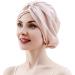 RunSure Silk Bonnet for Sleeping  22 Momme Silk Sleep Cap for Women Hair Care with Elastic Band for Straight  Curly  Frizzy Hair (Pink)