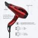 1875W Professional Hair Dryer Tourmaline Lightweight Low Noise Blow Dryer 2 Speed and 3 Heat Settings AC Motor Fast Drying Hairdryer with Diffuser & Comb & Concentrator Gift for Mom - Buy Online on GoSupps.com