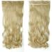One Piece 3/4 Full Head Clip In Hair Extensions 29" Inch Curly 5 Clips Wavy Hairpieces Heat Resistant - Bleach Blonde(Weight:130g) - Buy Online on GoSupps.com
