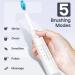 SEAGO Electric Toothbrush - Rechargeable Sonic with 5 Modes & 30-Day Battery | Portable & Travel-Friendly - Includes 10 Brush Heads (White - Buy Online on GoSupps.com