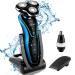 Electric Razor for Men Rotary Shavers Electric Shaver Waterproof Sideburns Trimmer Nose Trimmer Blue
