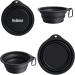Petbonus Foldable Dog Bowls - 2 Silicone Water & Food Bowls | Portable Leak-Proof Travel Set with Carabiners - 600ml Black - Buy Online on GoSupps.com