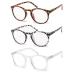Vecien reading glasses 3 Stuecke springs-hinge glasses matt finish for crystal glasses gives you ultra-clear view spring hinges sample design for men and women 3 stuecke (blue light filter reading glasses) 4.0 diopters