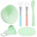 Teenitor Facial Mask Mixing Bowl Set DIY Facemask Mixing Tool Kit with Silicon Face Mask Brush Facial Mask Bowl Stick Spatula Gauges Puff Pack of 8 Green