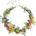 Floral Crown Headband Flower Hair Garland Headband Bridal Flower Hair Wreath Headpiece with Ribbon for Wedding Party Halloween Costume - Buy Online on GoSupps.com