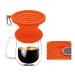 Collapsible Pour Over Coffee Dripper Silicone Reusable Cone Filter Holder Paperless Coffee Brew Maker with Carabineer for Travel Hiking Backpacking Camping Outdoor Survival Home Office(Orange)