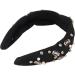 Knotted Headband Wide Knotted Headband with Top Knot Design for Festivals and Everyday Wear (Black) - Buy Online on GoSupps.com