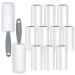 Puki diary lint roll 12 rolls with 60 sheets + 2 rollers + 2 dust protection sleeves extra sticky lint lint brush clothing for animal hair clothing sofa bed cat hair and dog hair 12 rolls 720 sheets