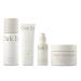 Oak Essentials Youthful Skin Routine Set | 4-Step Skin Renewal Kit with Peptide Serum Face Polish Cleansing Milk & Moisture Balm 1 Count Beige