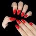 iMABC Medium Oval Glossy Press on False Nails Bright Blood Red Fake Nails Fingersnails Salon Manicure Faux Ongles for Women Girls Daily Reusable Nails L6311