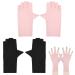 Prasacco 2 Pairs UV Gloves for Nails Anti UV Gloves for Gel Manicure Nail Lamp Professional Fingerless Gloves For Manicures Skin Care Hand UV Protection Gloves for Women & Men (Pink + Black)