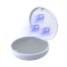 Hello Bright Retainer Case Aligner UV Case Portable Dental Braces Case for Aligner Mouth Guard Case Night Guard Case - White & Gray White + Gray