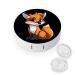 Red Cartoon Fox Contact Lens Case with Mirror Portable Cute Eye Contact Lens Box Travel Kit style