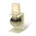 Medium Imitation Ivory Shaving Brush With Drip Stand (White)