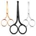 WLLHYF 3 Packs Nose Hair Scissors Rounded Tip Eyebrow Mustache Ear Hair Grooming Trimming Stainless Steel Professional Small Beard Nail Cuticle Eyelashes Beauty Scissors for Men Women Black/Silver/Rosegold