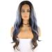 SHIYID Lace Front Synthetic Hair Wigs For Black Women Heat Resistant Fiber Long Wavy Gray Color Lace Wig With Hair