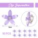 Mezrkuwr 10 pcs Lila Flower Hair Clips - Rhinestone Metal Hair Accessories for Weddings & Girls - Decorative Violet Bridal Hair Clamps - Buy Online on GoSupps.com