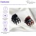 Parcelona French Glossy Square 3/4 Celluloid Hair Claw Set - No Slip Grip, Strong Hold Hair Clips for Women & Girls - Made in France (Black-Tortoise Shell) - Buy Online on GoSupps.com