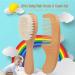 MinLia Wooden Baby Hair Brush Set - Natural Soft Goat Bristles, Ideal for Newborns - Healthcare and Grooming Comb Included - Buy Online on GoSupps.com