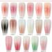 FEIlei 30Pcs Long Press on Nails Coffin French Fake Nails Tip Gradient Acrylic Nails Glossy False Nails for Women Girls - Buy Online on GoSupps.com