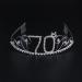 Frcolor Happy Birthday 70th Crystal Rhinestone Tiara Crown | Elegant 70th Birthday Party Accessory - Free International Shipping - Buy Online on GoSupps.com