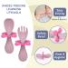 Vicloon Baby Fork and Spoon Set - Pink Flowers | Infant Self Feeding Utensils | Toddler Cutlery Set for Kids - Spoons and Forks for Easy Self Feeding - Buy Online on GoSupps.com
