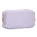 Wandering Nature Makeup Bag for Handbag Small Cosmetic Bag for Purse Travel Make Up Bag for Women with Slip-in Pockets Makeup Pouch Eco Vegan Leather Purple (Patent Pending) Purple M