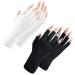 SSKHE UV Gloves for Gel Nails 2 Pairs UV Protection Gloves Women UV Protection Fingerless Glove for Nail Lamp Skin Care Fingerless Gloves Protect Hands from UV Harm(Black And White)