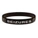 Seizures ID Bracelet Wristband - Black - 8 Inches - Standard 8 Inches - Standard Black