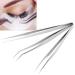 Premium Eyelash Extension Tweezers Set - 3-Part Silver Dolphin Tool for Perfect Fans - Buy Online on GoSupps.com