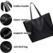 WITERY Women's Black Oxford Nylon Tote Bag - Waterproof Large Shoulder Handbag - Buy Online on GoSupps.com
