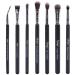 Nanshy Eyeshadow Brush Set 7 Professional Eye Make-up Brushes inc Blending Thin Liner Angled Eye Brow Flat Concelear - Cruelty- Free & Vegan - Black