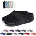 Hopomart Womens Air Cushion Slip-On Walking Shoes Orthopedic Diabetic Slippers Mesh Breathable with Arch Support Comfort Wedg Slippers 9.5 Black