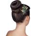 Gold Leaf Bridal Hair Clip Comb with Emerald Green Crystal - Wedding Prom Accessories - Buy Online on GoSupps.com