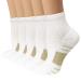 yeuG Copper Compression Socks for Men & Women Circulation- Arch Ankle Support for Athletic Running Medical Cycling A01-white Ankle -5 Pairs Small-Medium