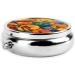 Yellow Flowers Portable Metal Pill Box | 3-Compartment Mini Design for Travel | Hinged Fastening | Ideal for Small Pills - Buy Online on GoSupps.com