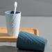 Digjobk Toothbrush Mug & Toothpaste Holder - Beep Blue Plaid Bathroom Accessory | Travel & Morning Cups - Buy Online on GoSupps.com