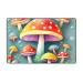 Flannel Carpet Cute Colored Mushrooms Picture 60 x 39 in Non-Slip Durable Suitable for Living Room and Office Bedroom