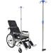 Adjustable Height IV Pole for Wheelchair 4 Hook Iv Bag Holder Stand Stainless Steel for Hospital and Home Care - Buy Online on GoSupps.com