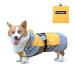 Ownpets dog rain jacket raincoat dog with hood reflectors and adjustable straps waterproof dog coat (S | yellow+gray)