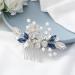 Blue Crystal Bride Wedding Hair Comb - Pearl Rhinestone Bridal Hair Piece for Women and Girls - Buy Online on GoSupps.com