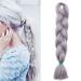 24" Hair Braid Braiding Hair Extension Synthetic Crochet One Piece 100g Heat-Resistant - Grey