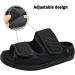 JBTNBX Women's Diabetic Slippers Extra Wide Width Adjustable Breathable Mesh Open-Toe Shoes - Size 7.5 Black - Buy Online on GoSupps.com