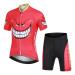 YFPICO Children's Cycling Jersey Set Boys Girls Bicycle Jersey Short Sleeve + Cycling Shorts with Seat Pad Red (set) 104-110