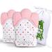 Baby Teething Mittens Self-Soothing Pain Relief Mitt  Stimulating Teether Toy  Prevent Scratches Protection Glove with Travel Bag  Stay on Baby's Hand  Unisex for 3 12 Months Baby (2 Mittens - Pink) Pink (1 Pair)