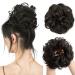 Hair part with rubber band Messy Bun Hair parts hair extension large bun hair part hair tie lured with hair synthetic hair extensions ponytail hair (4#(darkest brown tendency to black)))