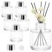 Emageren 6 pieces of glass diffuser bottles 50ml transparent glass diffuser bottle cylinder glass diffuser bottles empty diffuse bottle bottle with cap fragrance container for bathroom bedroom square