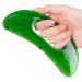 Gua Sha Massage device with handle (plastic) Larger Guasha scraping scraping tool for back neck face leg massage tool lymphatic drainage cellulite green 02-green