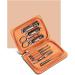 Manicure Set Stainless Steel Nail Clippers Set Personal Care Tools Exfoliating 9-Piece Orange Man and Woman Manicure Nail Clippers Kit - Buy Online on GoSupps.com